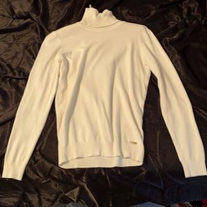 Calvin Klein Off White Turtle Neck Sweater